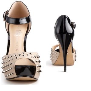 Black tan Studded Platform Heels Rock & Republic